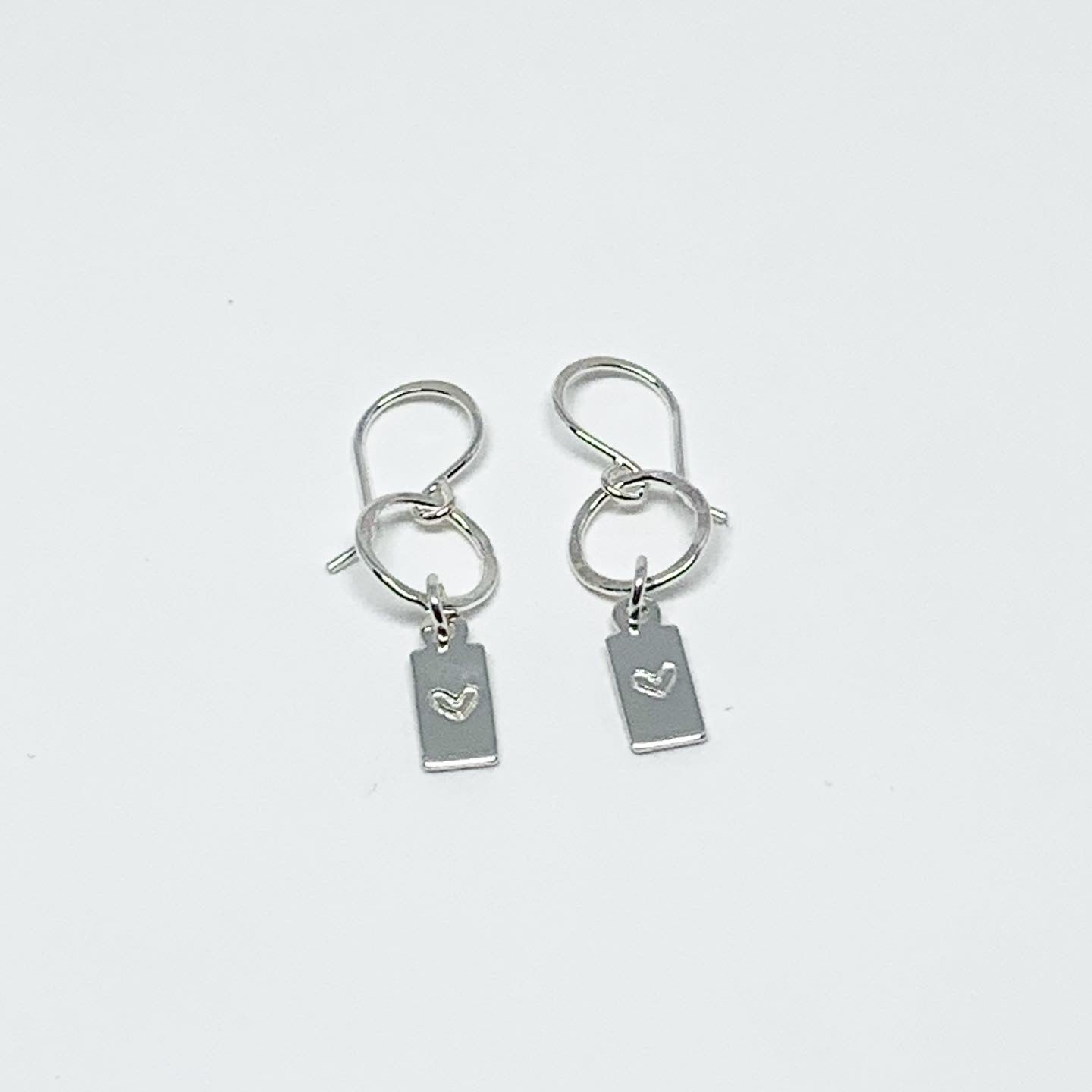 Heart Tag Drop Earrings-0