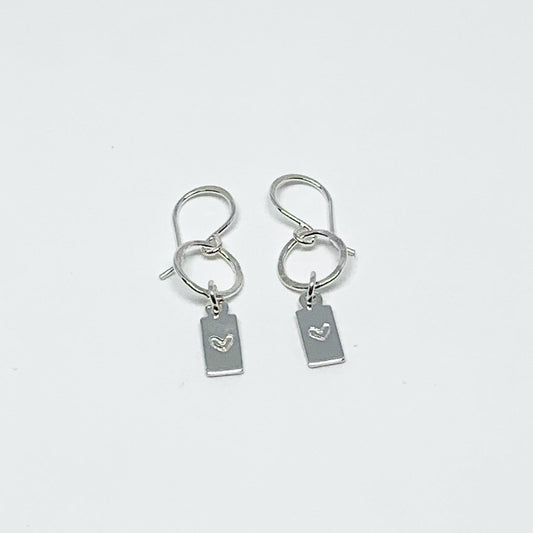 Heart Tag Drop Earrings-0