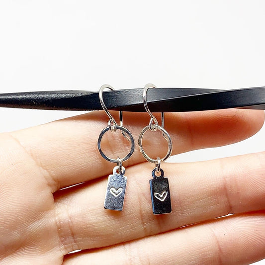 Heart Tag Drop Earrings-1