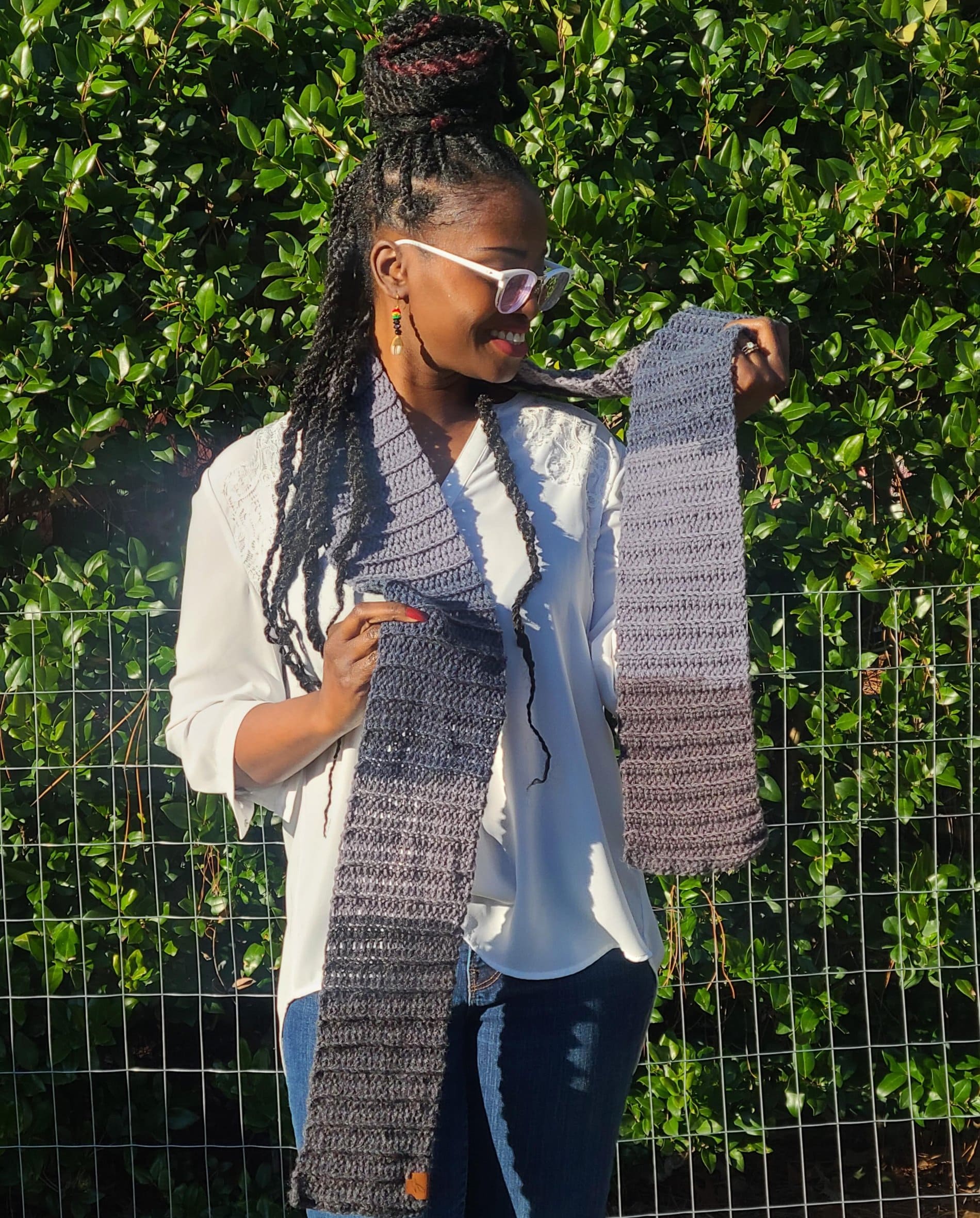 Blue and Grey Scarf Wool-3