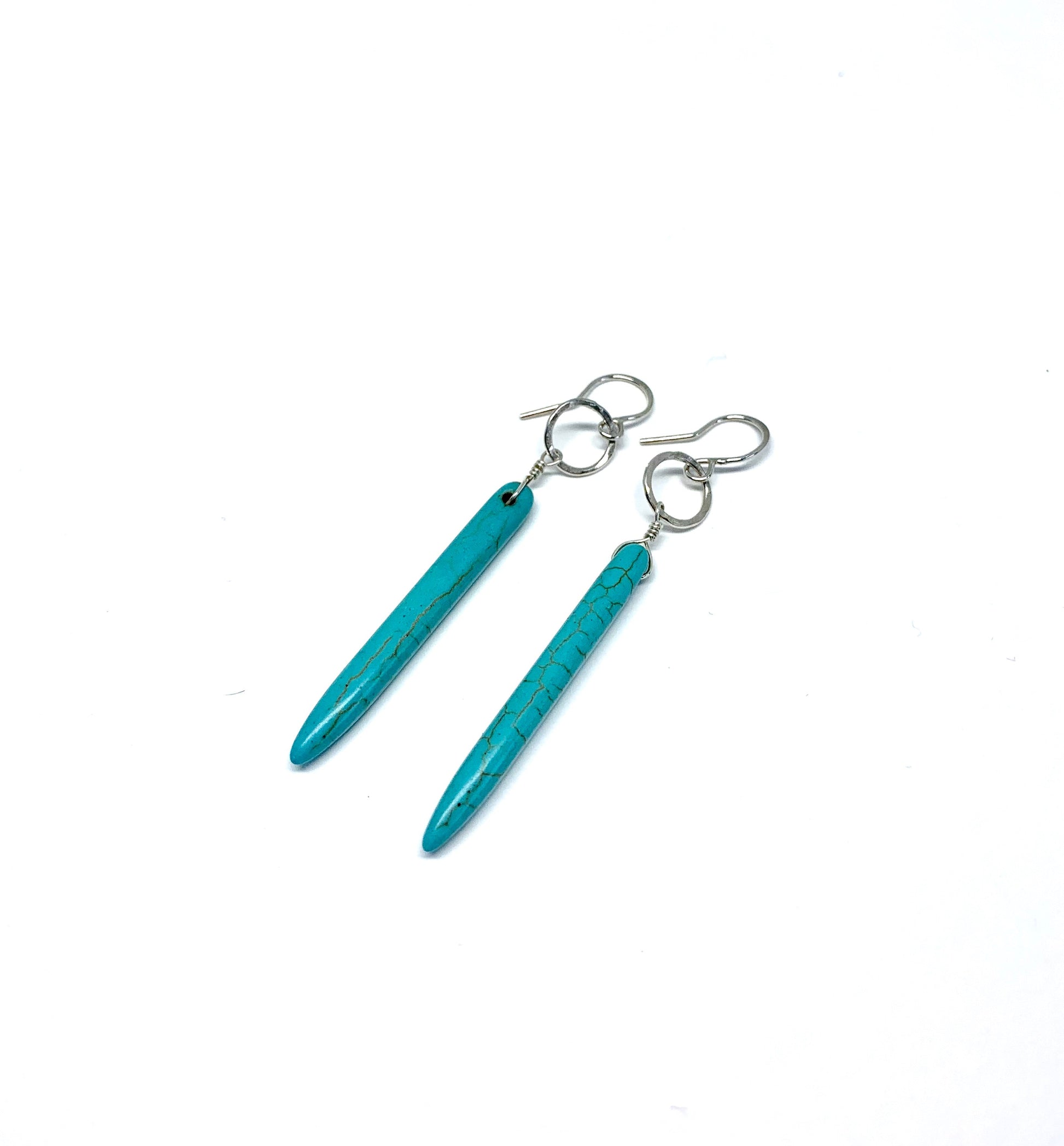 Turquoise Howlite Drop Earrings-1